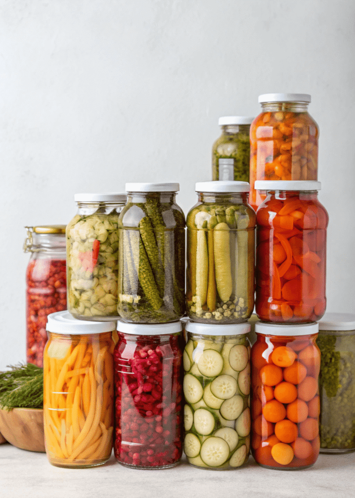 quick pickled vegetables storing