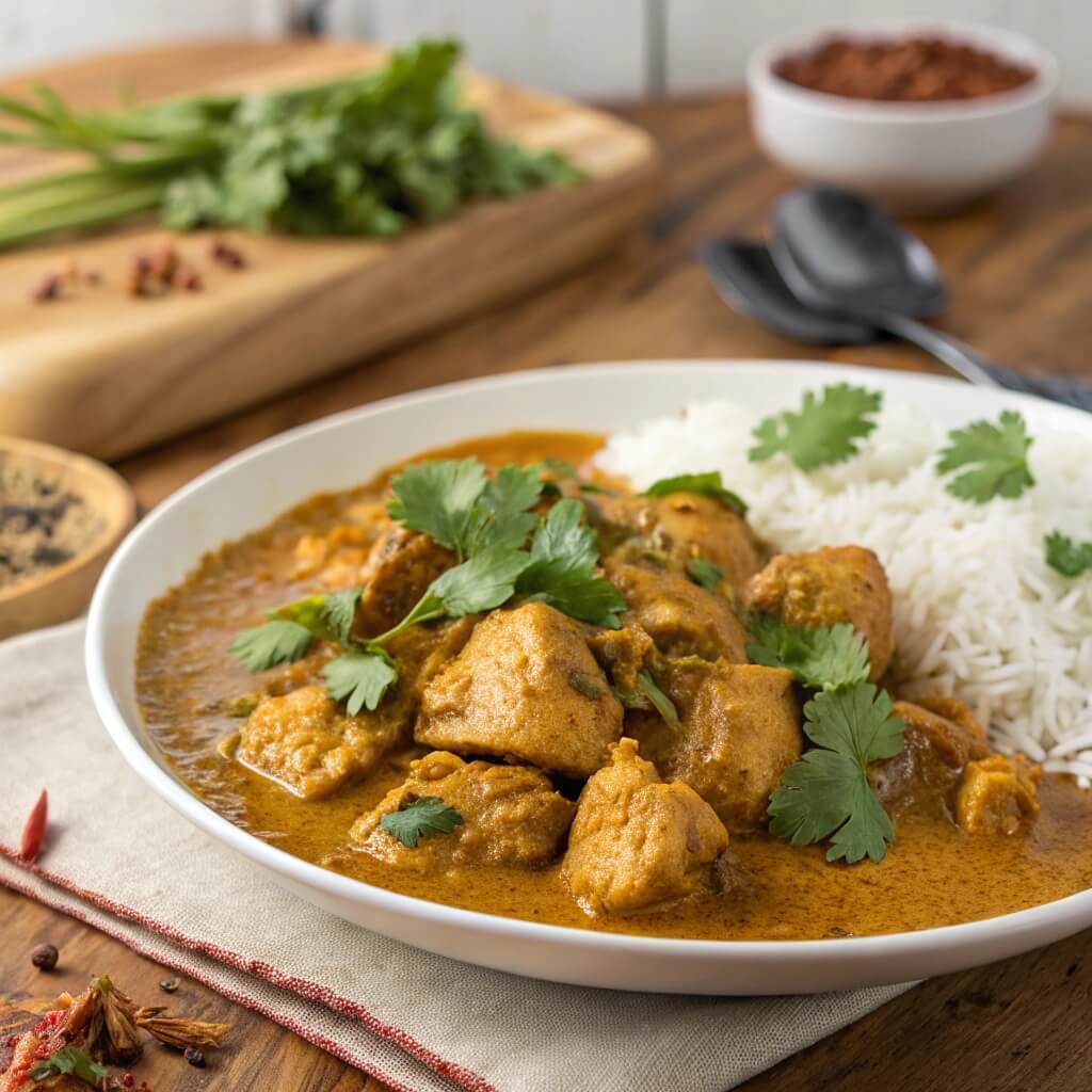 Curry Chicken dish serving