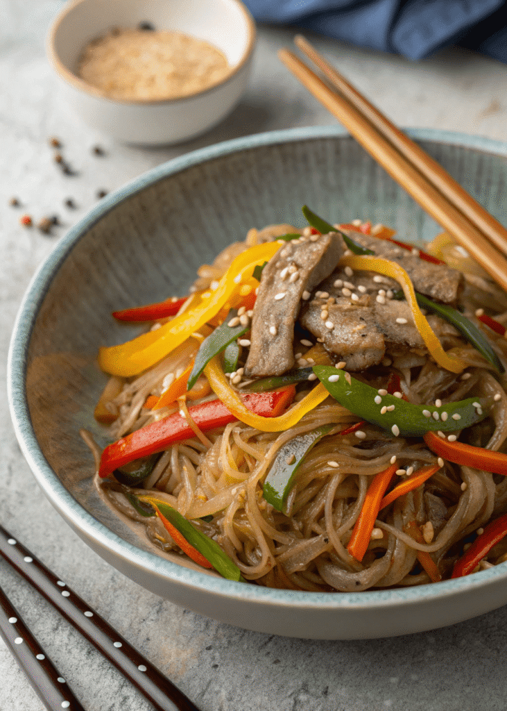 Easy Japchae Korean noodle