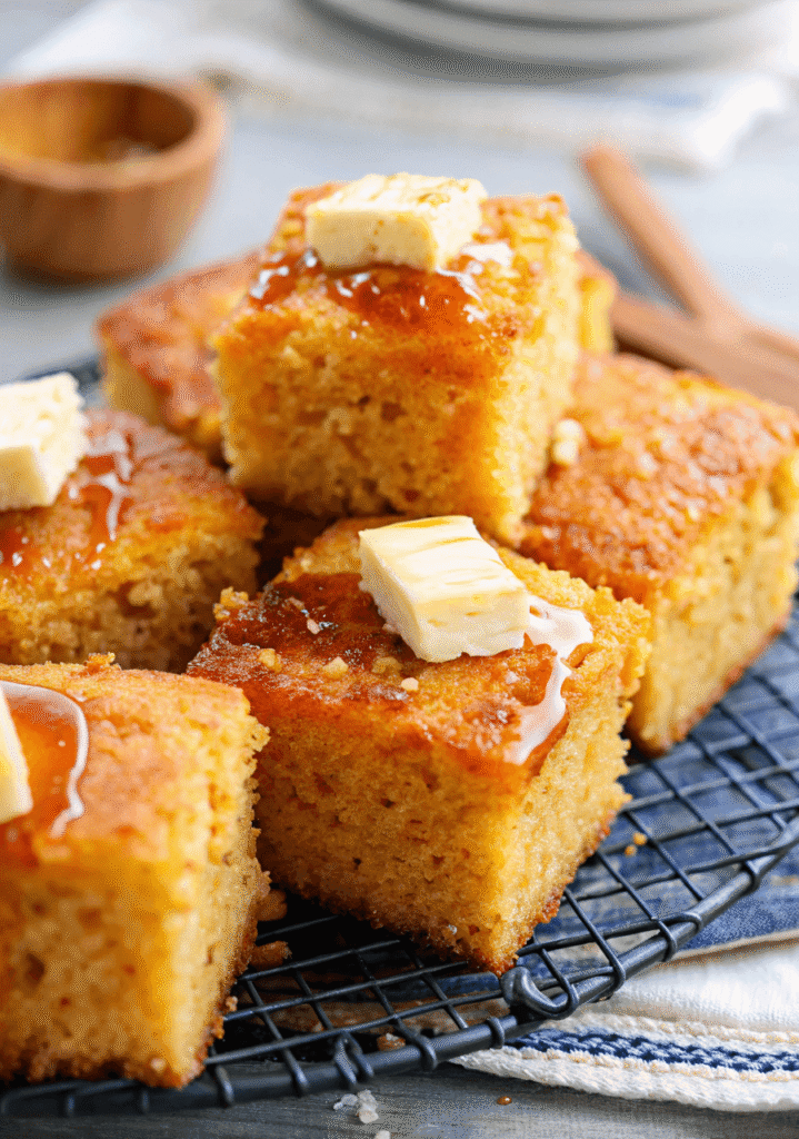 Honey Butter Cornbread Cake