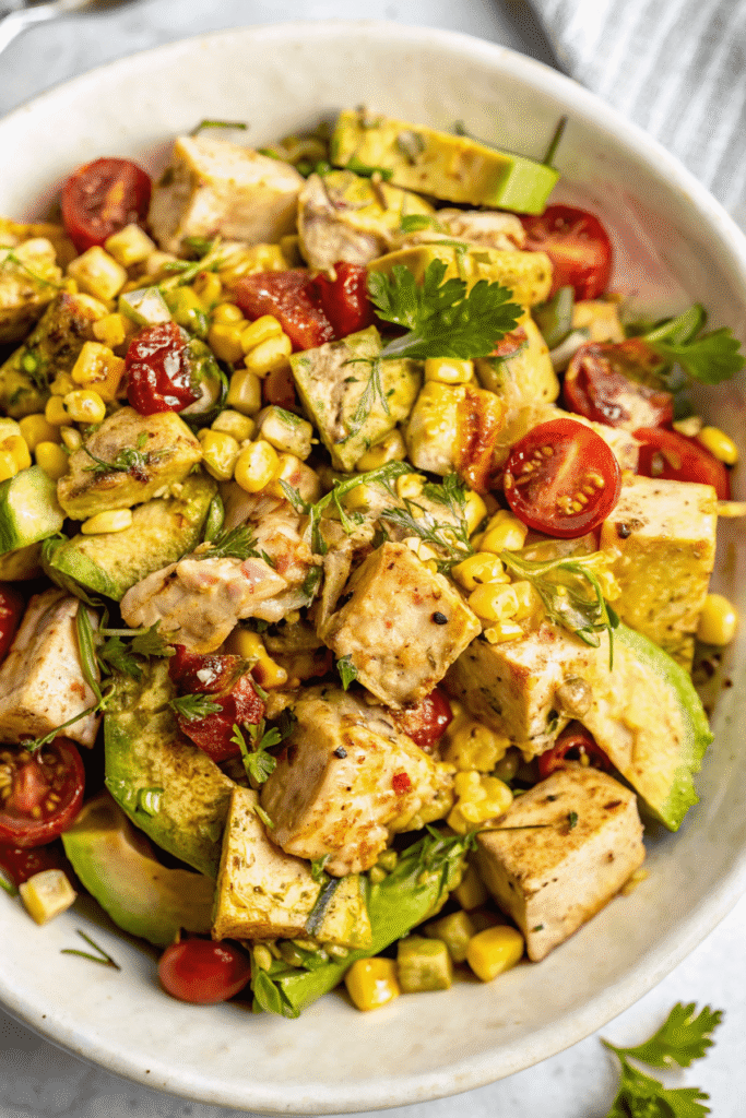 AVOCADO CORN CHICKEN SALAD SERVING
