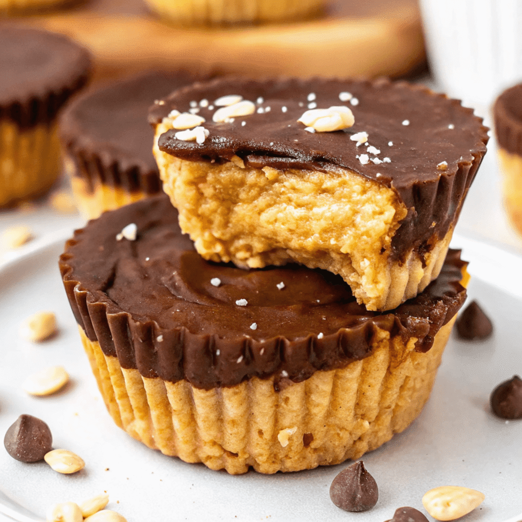 peanut butter oat cups near view