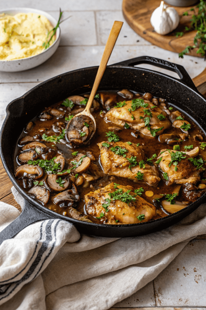 chicken thighs with mushroom dinner recipe