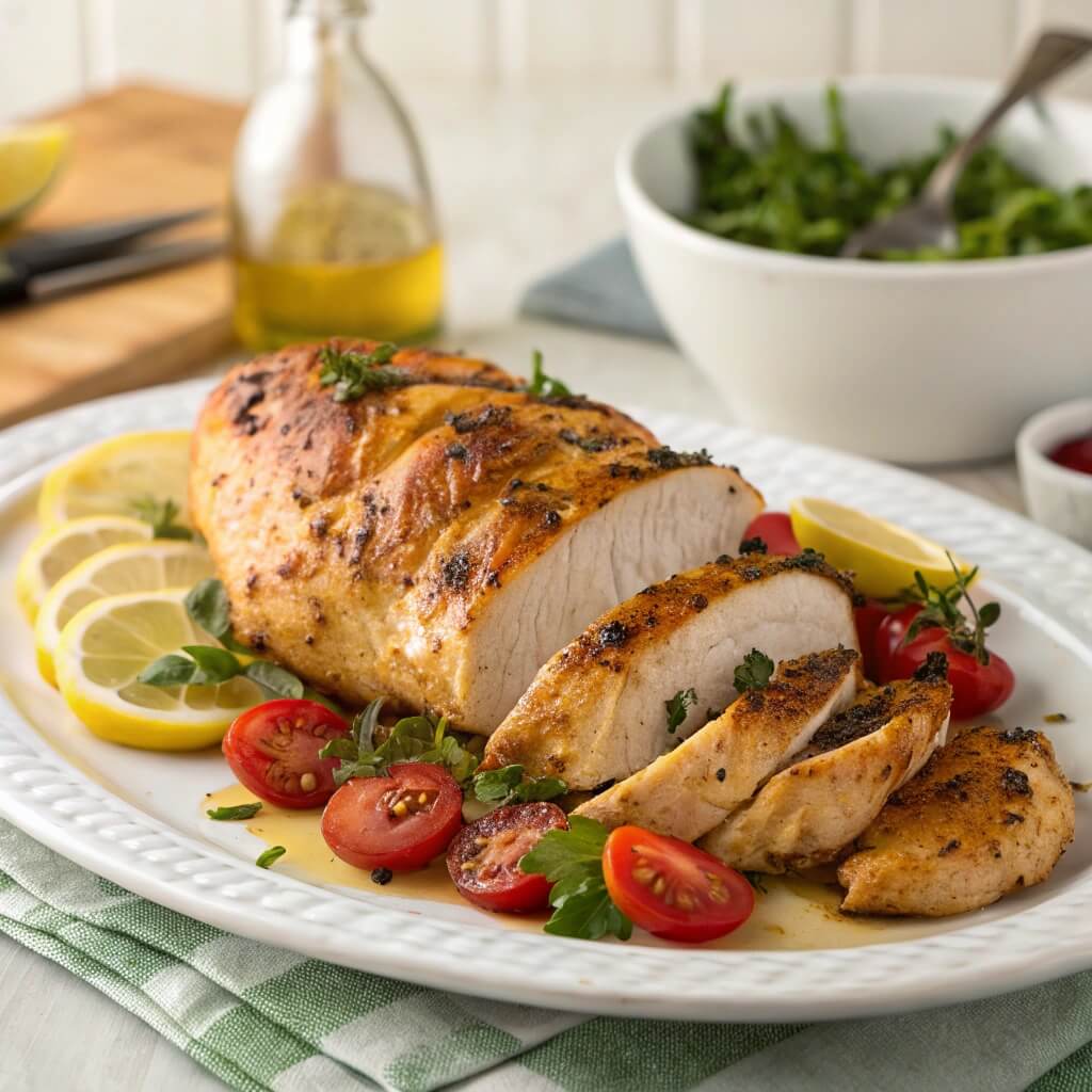 Italian Dressing Chicken in kitchen table