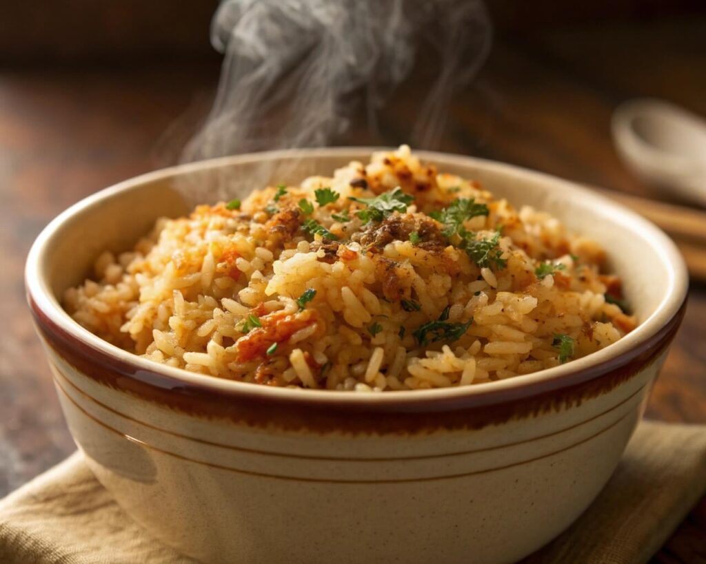 Oven Baked Rice Recipe dish in a bowl