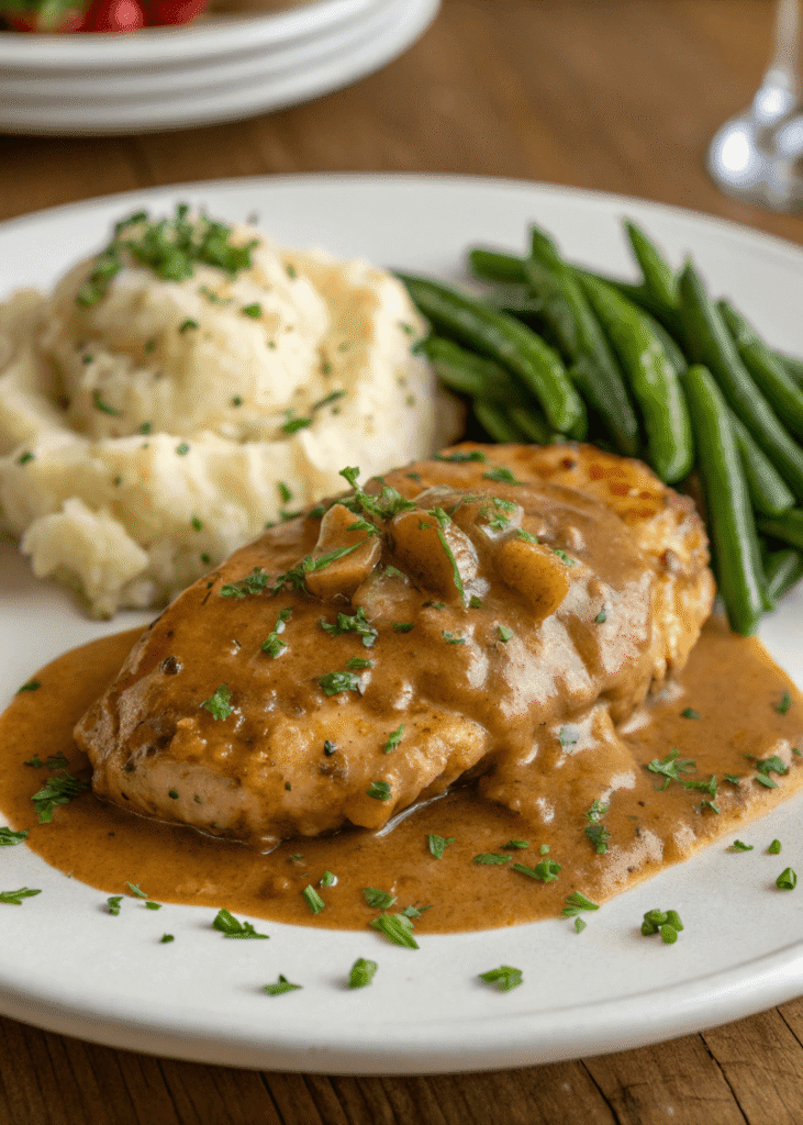 Southern-Style Smothered Chicken serving