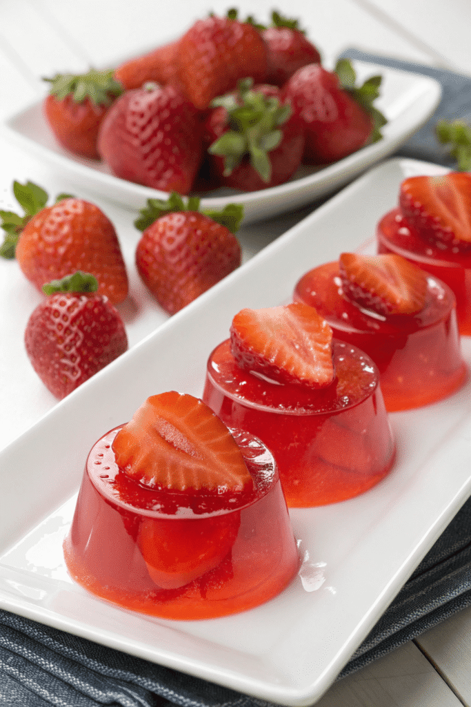 Strawberry Jello Shots Serving